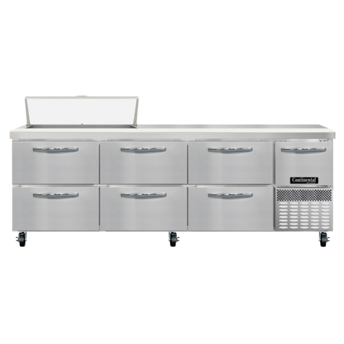 Continental Refrigerator RA93SN10-D Refrigerated Base Sandwich Unit 93 inch Stainless Steel 10 Pan Capacity