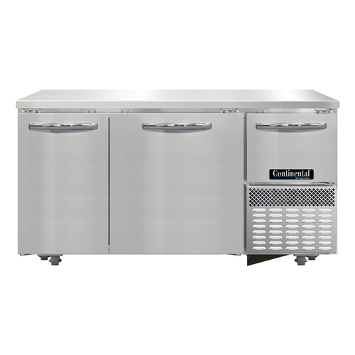 Continental Refrigerator RA60N-U Undercounter Refrigerated Base 60W Stainless Steel Top and Doors