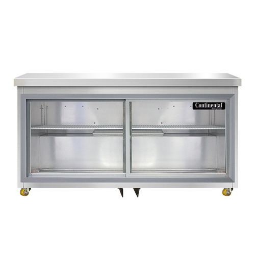 Continental Refrigerator SW60NSGD-U Undercounter Display Refrigerator 60W 17 cu ft capacity two-section sliding glass doors