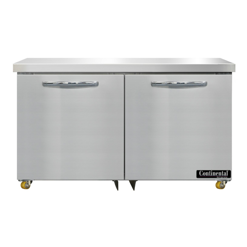 Continental Refrigerator DF48N-U Designer Line Undercounter Freezer 48W Two Section Stainless Steel 1/2 HP