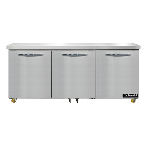 Continental Refrigerator D72N-U Designer Line Undercounter Refrigerator 72W Three Section Stainless Steel Energy Star