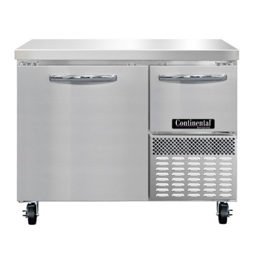 Continental Refrigerator RA43SN Refrigerated Base Shallow Depth Worktop Unit 43W Stainless Steel Energy Star