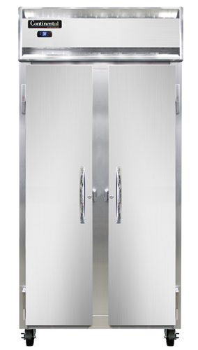 Continental Refrigerator 2RSESNSS Slim Line Refrigerator Reach In 36-1/4W Two Section Stainless Steel Interior Exterior