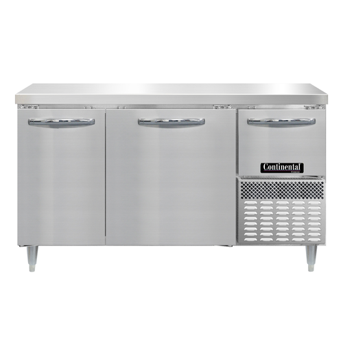 Continental Refrigerator DFA60NSS Designer Line Freezer Base Worktop Unit 60W Stainless Steel 1/2 HP Side Mounted