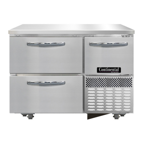 Continental Refrigerator FA43SN-U-D Undercounter Freezer Shallow Depth 43 inch Stainless Steel Drawers and Door