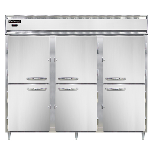 Continental Refrigerator DL3WE-HD Designer Line Heated Cabinet Extra Wide Reach-In Three Section 75 Cu Ft Capacity