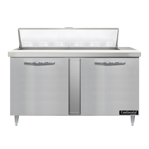 Continental Refrigerator D60N12 Designer Line Sandwich Unit 60 inch with 12 Pans and Stainless Steel Finish