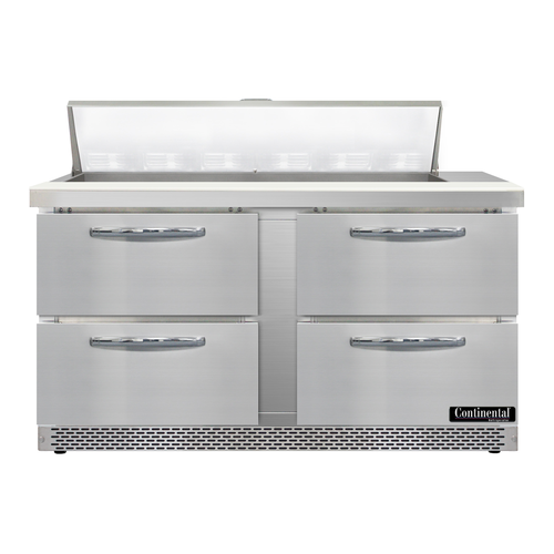 Continental Refrigerator D60N12-FB-D Designer Line Sandwich Unit Front Breather 60 inch with Drawers and Pans