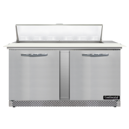 Continental Refrigerator D60N12C-FB Designer Line Sandwich Unit 60 inch Front Breather Stainless Steel 1/3 HP