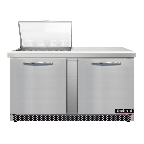 Continental Refrigerator D60N12M-FB Designer Line Mighty Top Sandwich Unit 60 inch Front Breather Stainless Steel