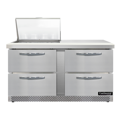 Continental Refrigerator D60N12M-FB-D Designer Line Mighty Top Sandwich Unit 60 inch Front Breather with Drawers