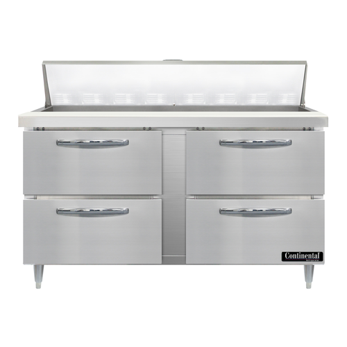 Continental Refrigerator D60N16-D Designer Line Sandwich Unit 60 inch with 4 drawers and stainless steel top