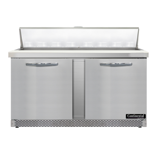 Continental Refrigerator D60N16-FB Designer Line Sandwich Unit 60 inch Front Breather Stainless Steel 1/3 HP