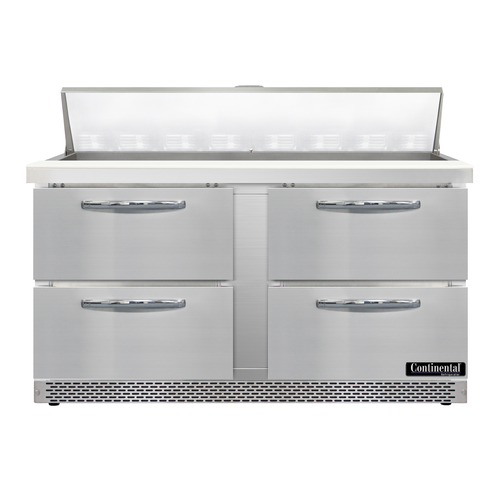 Continental Refrigerator D60N16-FB-D Designer Line Sandwich Unit Front Breather 60 inch with Drawers and Pans