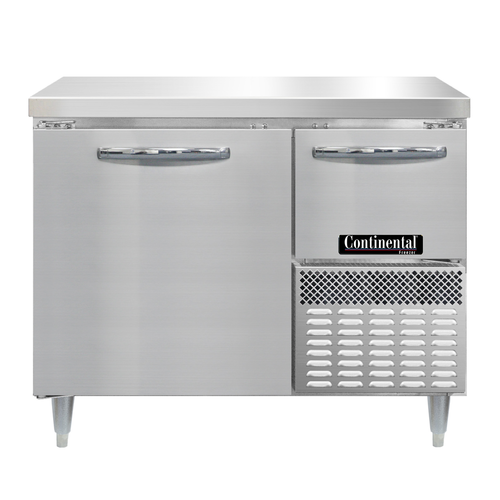 Continental Refrigerator DFA43NSS Designer Line Freezer Base Worktop Unit 43W Stainless Steel 1 Full 1 Half Door