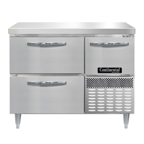 Continental Refrigerator DRA43NSS-D Designer Line Refrigerated Base Worktop Unit 43W Stainless Steel Drawers and Door