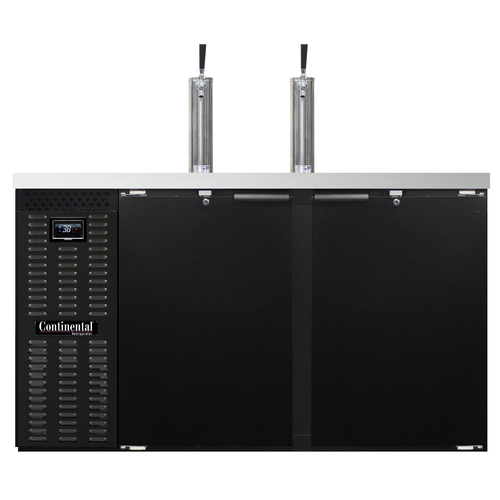 Continental Refrigerator KC59N Keg Cooler 59W 22 cu ft Front Breathing Stainless Steel Top 2 Door Lock