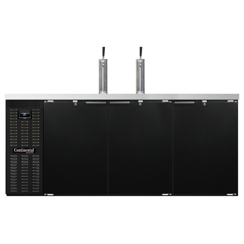 Continental Refrigerator KC79N Keg Cooler 79W 28 cu ft Front Breathing Stainless Steel Top 3 Door Locking System