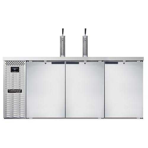 Continental Refrigerator KC79NSS Keg Cooler 79W 28 cu ft Front Breathing Stainless Steel 3 Door Capacity