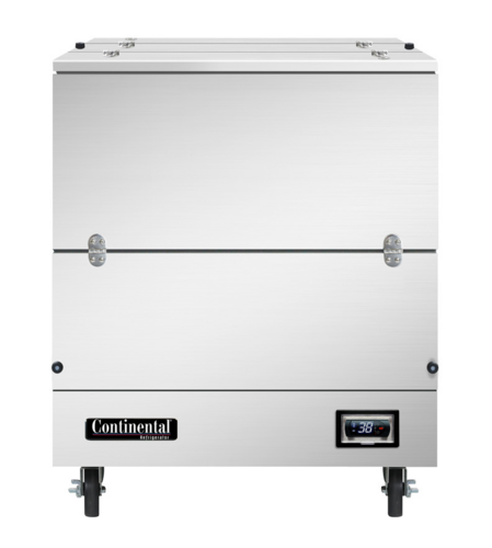 Continental Refrigerator MC3NSSDCW Milk Cooler 34 Inch Dual Access Cold Wall Cooling Stainless Steel Interior