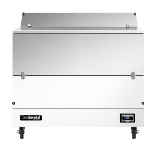 Continental Refrigerator MC4ND Milk Cooler 49 inch Dual Access Forced Air Cooling Stainless Steel Top and Doors