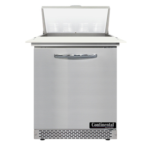 Continental Refrigerator SW27N8C-FB Sandwich Unit Front Breather 27W 74 cu ft 1 Section with Pans and Cutting Board
