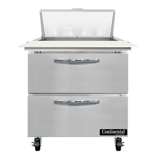 Continental Refrigerator SW32N8C-D Sandwich Unit 32 inch 9 cu ft capacity with drawers and stainless steel top