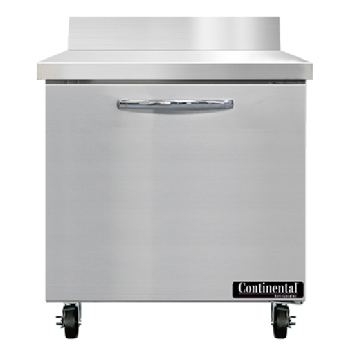 Continental Refrigerator SW32NBS Work Top Refrigerator 32W 9 cu ft Stainless Steel One Section Energy Star