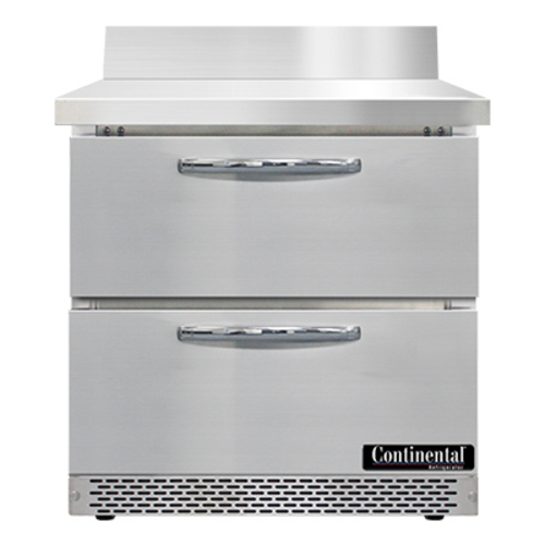 Continental Refrigerator SW32NBS-FB-D Work Top Refrigerator 32 inch 9 cu ft Stainless Steel with Drawers