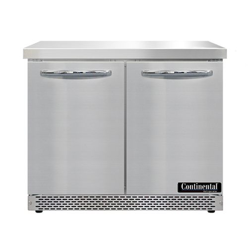Continental Refrigerator SW36N-FB Work Top Refrigerator Front Breather 36W 10.3 cu ft Stainless Steel