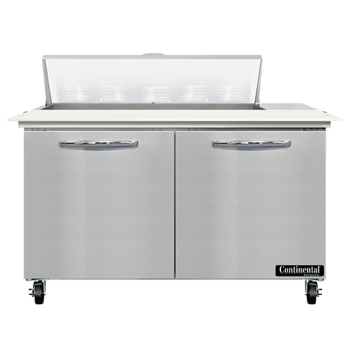 Continental Refrigerator SW48N10C Sandwich Unit 48W 134 cu ft capacity two-section with 10 pans and stainless steel top