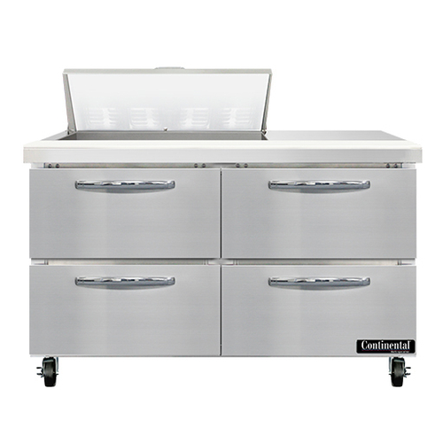 Continental Refrigerator SW48N8-D Sandwich Unit 48W 134 cu ft capacity with drawers and stainless steel top