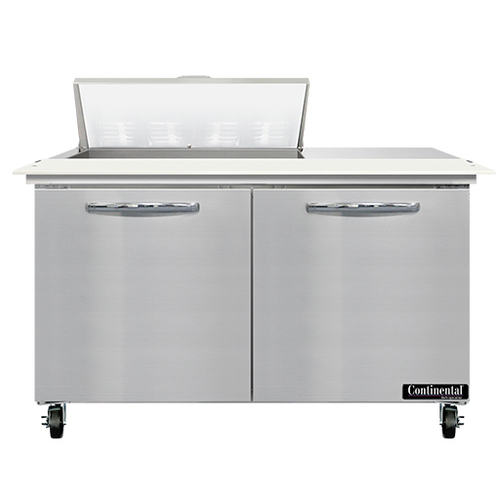 Continental Refrigerator SW48N8C Sandwich Unit 48W 134 cu ft capacity two-section with 8 pans and cutting board