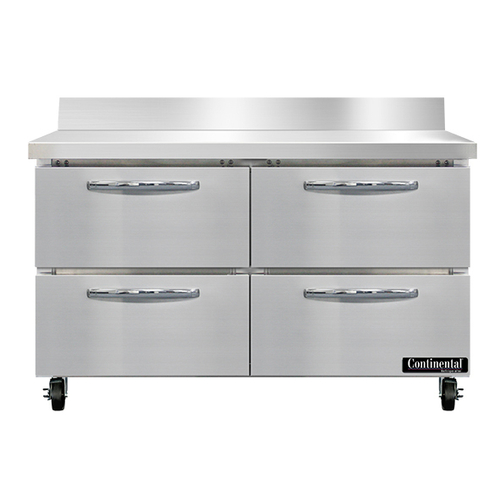 Continental Refrigerator SW48NBS-D Work Top Refrigerator 48W 13.4 cu ft Capacity Stainless Steel Top with Drawers