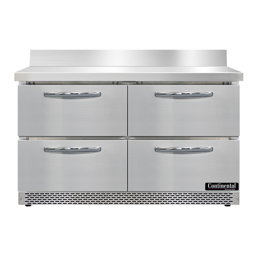 Continental Refrigerator SW48NBS-FB-D Work Top Refrigerator 48 Inch 134 cu ft Capacity Stainless Steel Drawers