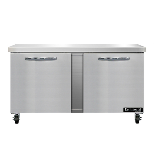 Continental Refrigerator SW60N Work Top Refrigerator 60W 17 cu ft Capacity Stainless Steel Flat Top Energy Star