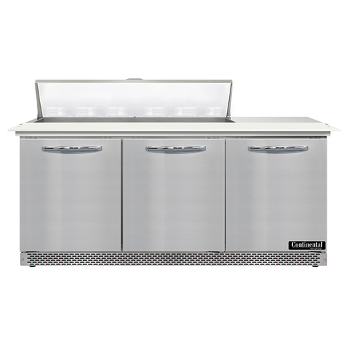 Continental Refrigerator SW72N12C-FB Sandwich Unit Front Breather 72 inch 20.6 cu ft Capacity Stainless Steel