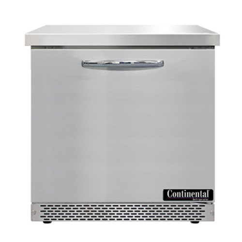 Continental Refrigerator SWF32N-FB Work Top Freezer Front Breather 32W 9 cu ft Capacity Stainless Steel Flat Top