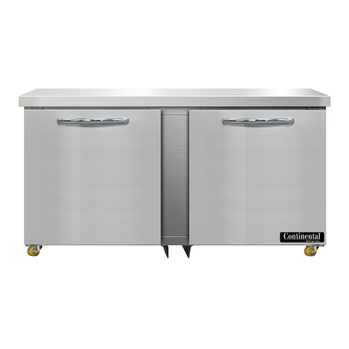 Continental Refrigerator D60N-U Designer Line Undercounter Refrigerator 60W Two Section Stainless Steel Energy Star