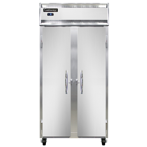 Continental Refrigerator 2FSESNSS Slim Line Freezer Reach-In 36-1/4W Two-Section Stainless Steel Full-Height Doors