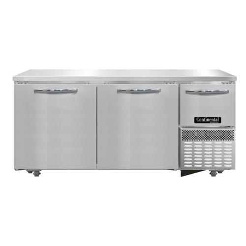 Continental Refrigerator RA68SN-U Undercounter Refrigerated Base 68W Stainless Steel Doors Electronic Control