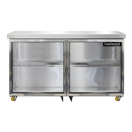 Continental Refrigerator SW48NGD-U Undercounter Display Refrigerator 48W 134 cu ft capacity two-section glass doors LED lighting