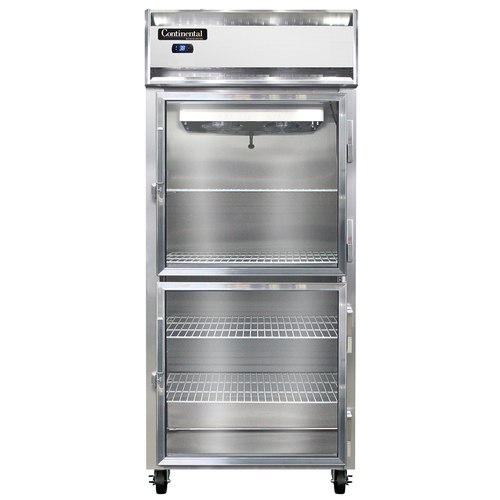 Continental Refrigerator 1RXSNGDHD Extra Wide Reach In Refrigerator 36-1/4 inch One Section Self Contained Aluminum Stainless Steel