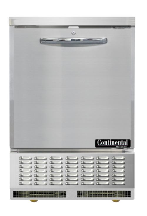 Continental Refrigerator UCF24SN Undercounter Freezer 24 Inch Shallow Depth 43 Cu Ft Capacity Stainless Steel