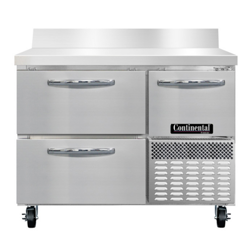Continental Refrigerator FA43SNBS-D Freezer Base Shallow Depth Worktop Unit 43 inch Stainless Steel 2 Drawers