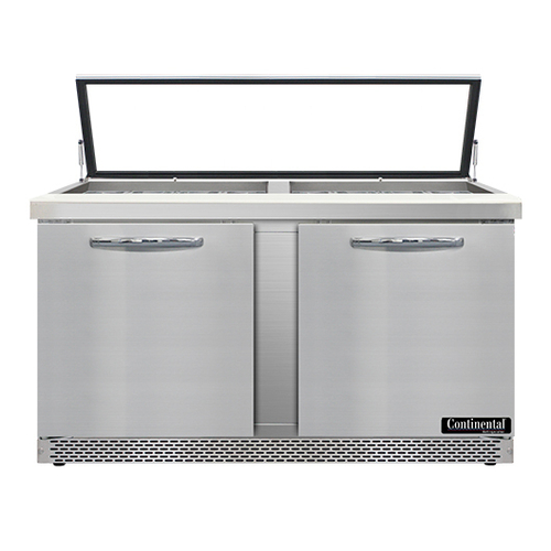 Continental Refrigerator SW60N24M-HGL-FB Mighty Top Sandwich Unit 60 inch with Hinged Glass Lid and 17 cu ft Capacity