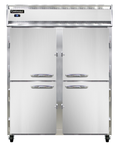 Continental Refrigerator 2RESNSSHD Extra-Wide Reach-In Refrigerator 57W Two-Section Stainless Steel Half-Height Doors