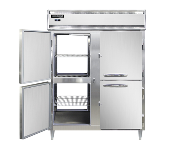 Continental Refrigerator D2RFENPTHD Designer Line Refrigerator Freezer 57W Two Section Self Contained Aluminum Stainless Steel