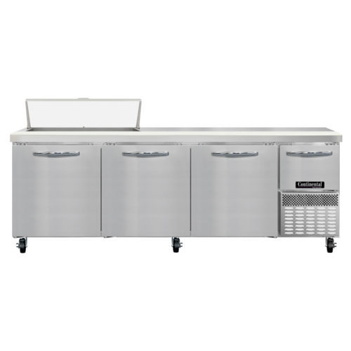 Continental Refrigerator RA93SN10 Refrigerated Base Sandwich Unit 93W Stainless Steel with 10 Pans and Doors