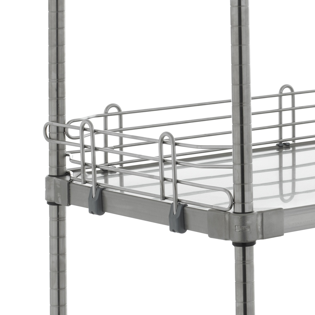 Metro L36WS Super Erecta 4" High Ledge for Solid Shelving, Stainless, 36"